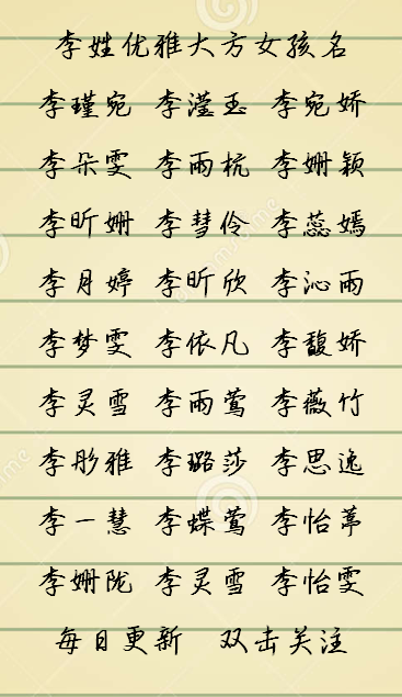 霸氣優雅大方的中國第一大姓李姓寶寶名