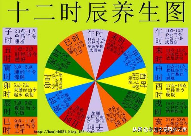 九點半到十點半屬午時是嗎？時辰的起法，以及十二時辰養生圖