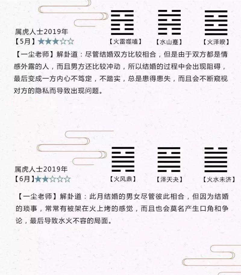 2019年生肖虎的同學們適合在幾個月份結婚