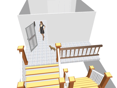 大門開門正對往下樓梯(卷簾水)風水化解方法