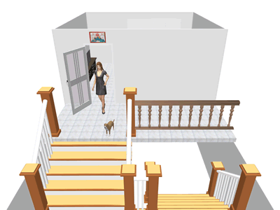 大門開門正對往下樓梯(卷簾水)風水化解方法