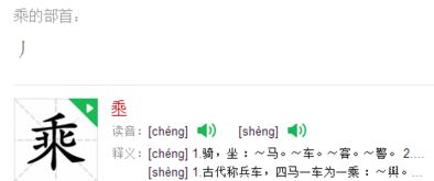 乘字什麼部首,乘字的部首是