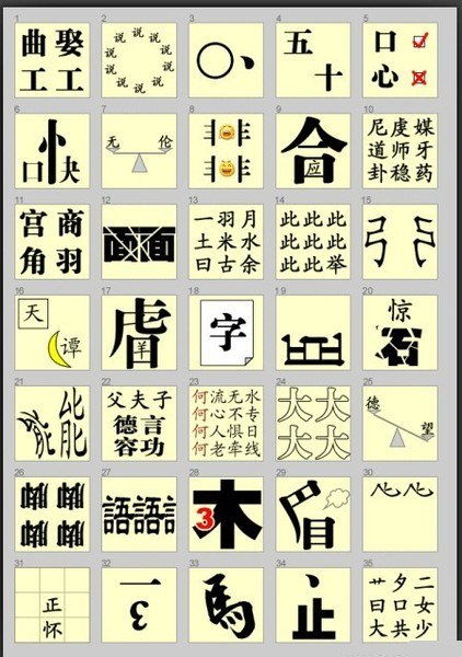 及的成語開頭,以及開頭的所有成語